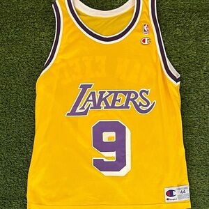 Vintage 90s NBA Los Angeles Lakers Nick Van Excel Jersey Champion Size 44